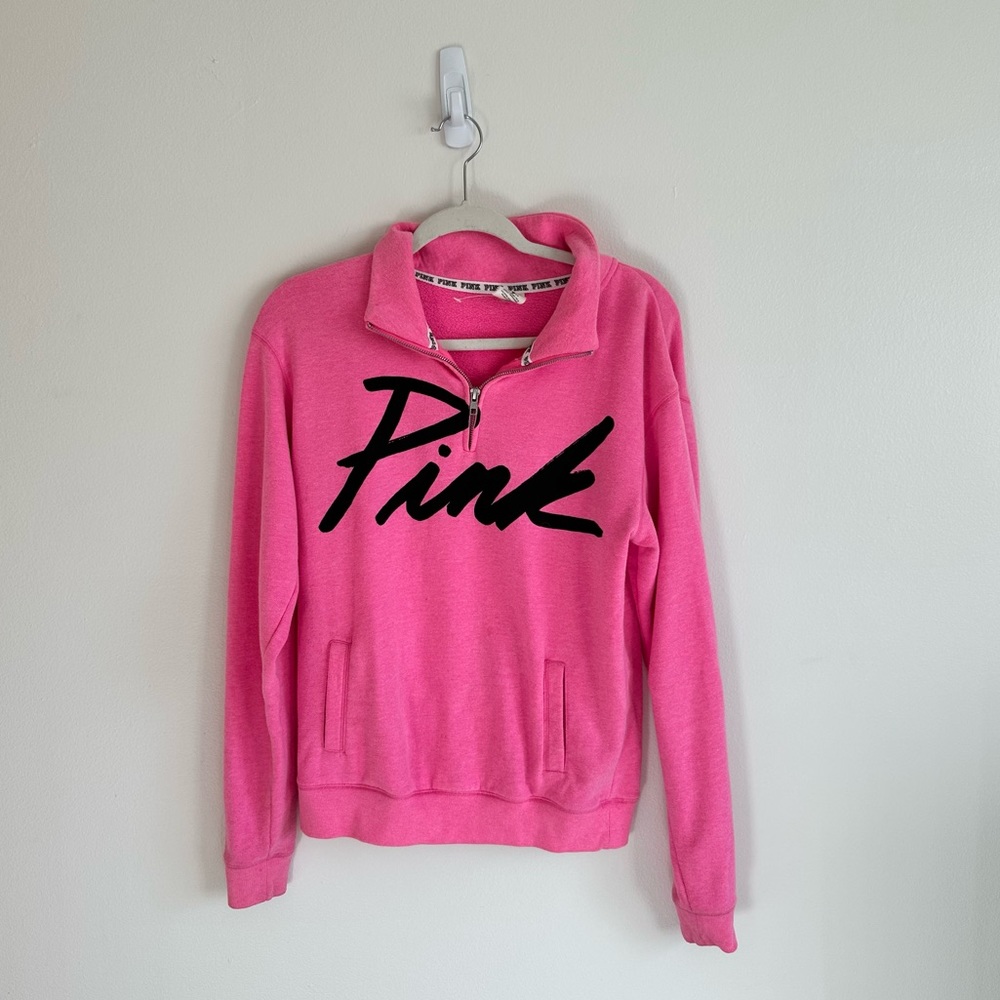 vintage pink quarter zip xs/s